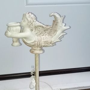 Elements Home Flying Cherub Candlestick Holder